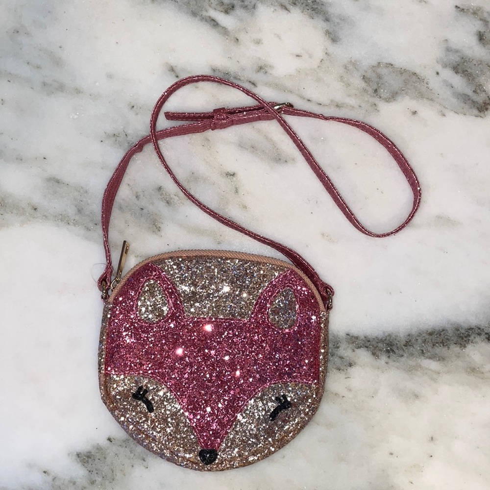 Lands End girls sparkle fox purse